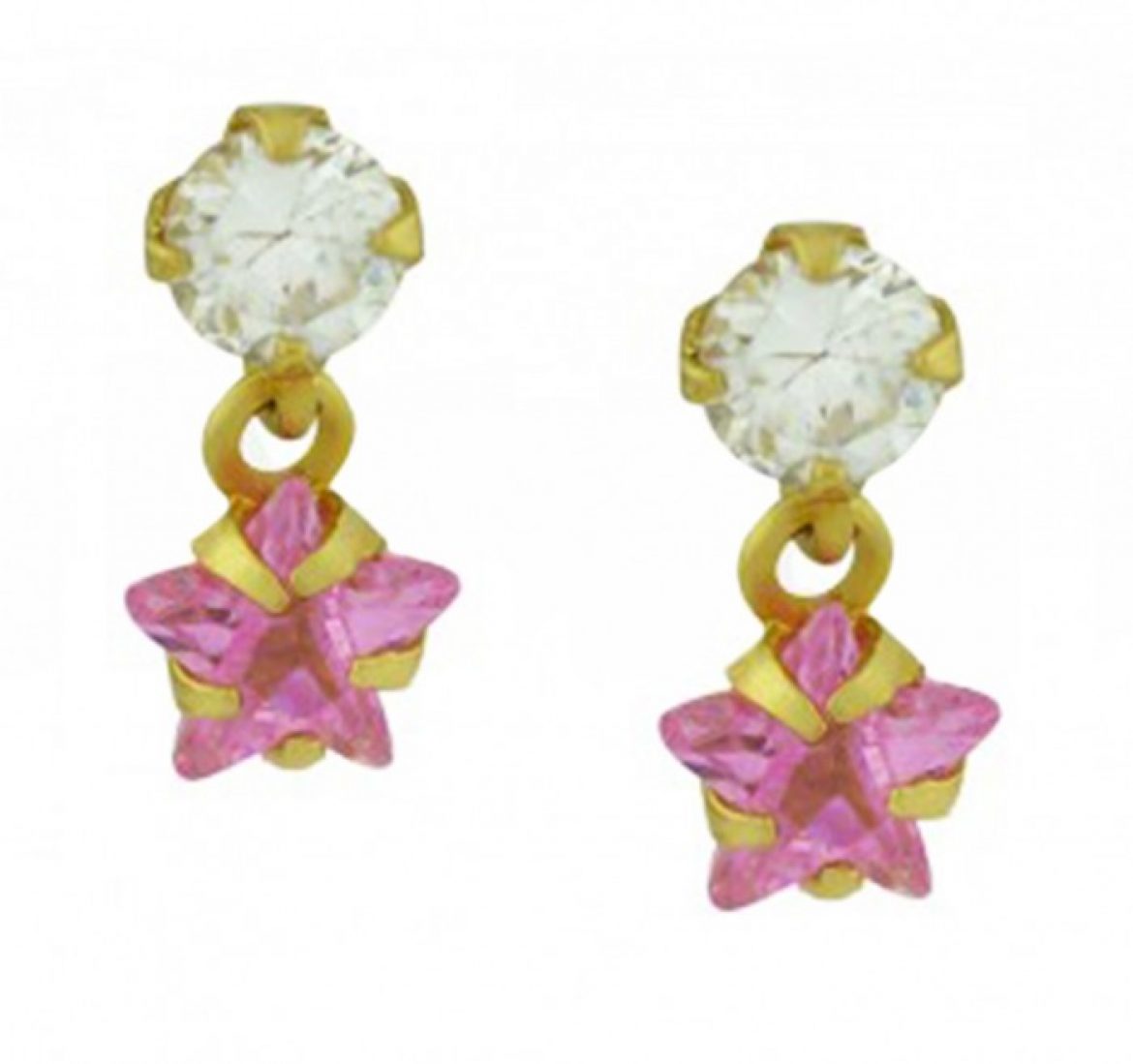 Brinco de Ouro 18K Zircônia